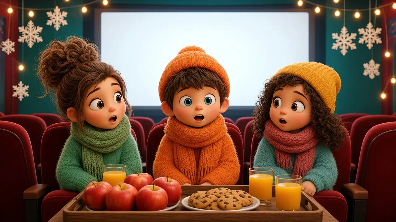 Enfants au cinéma pour un ciné-goûter de Noël à Châteauroux