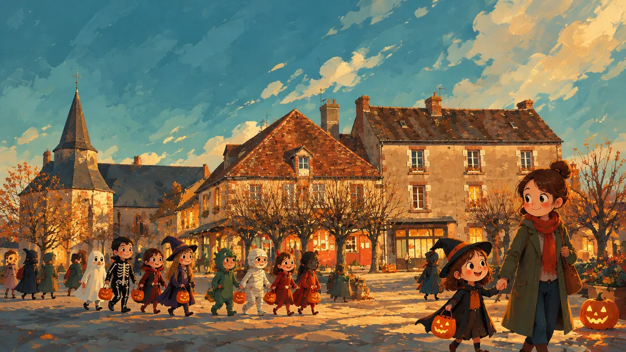 Défilé d’Halloween des enfants à Chaillac